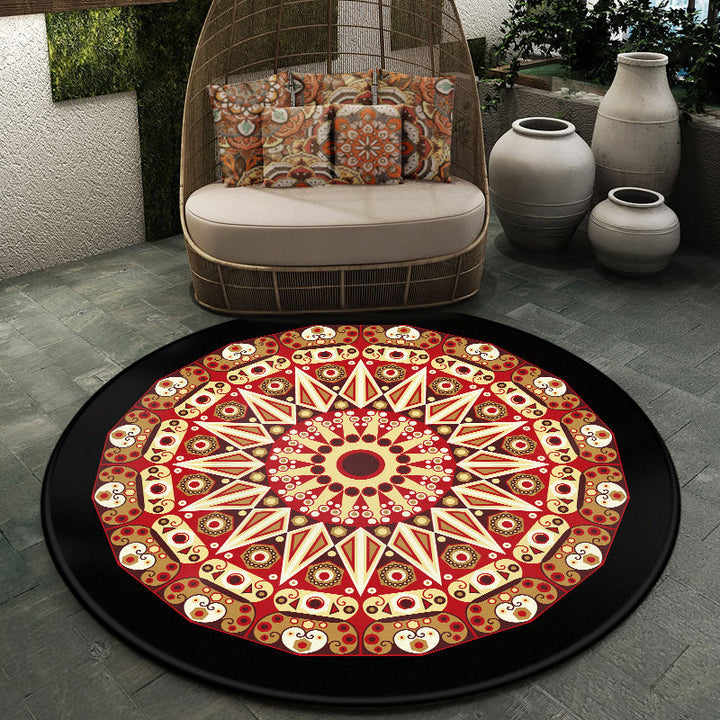 Lisslune | Moroccan symmetrical pattern rug multicolored polyester rug machine washable non-slip pet-friendly rug for living room