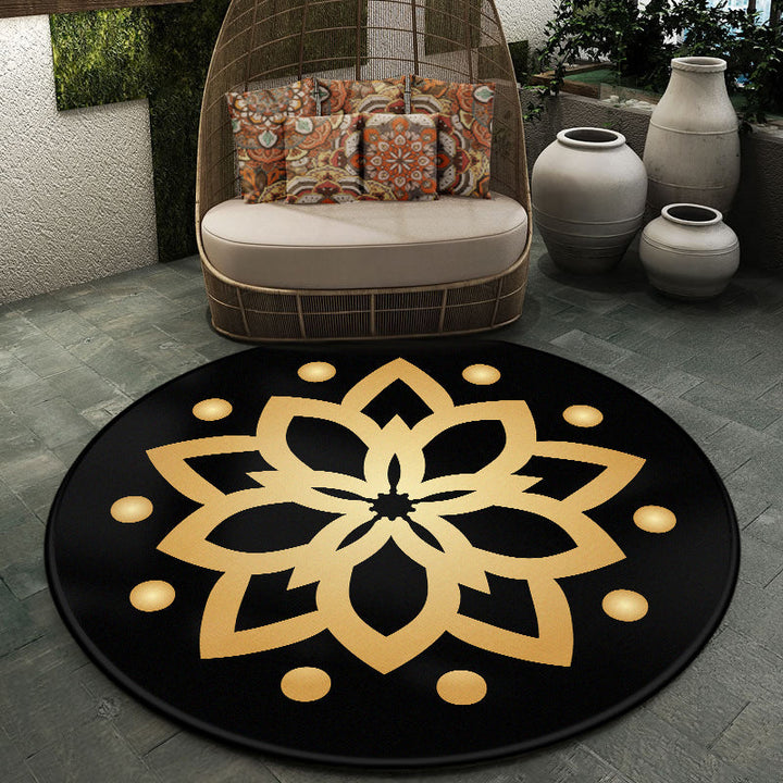 Lisslune | Moroccan symmetrical pattern rug multicolored polyester rug machine washable non-slip pet-friendly rug for living room