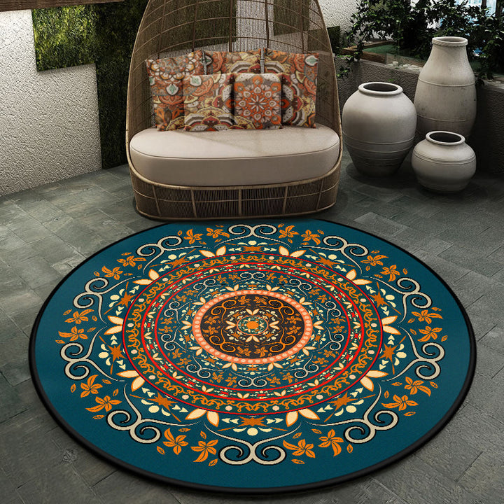 Lisslune | Moroccan symmetrical pattern rug multicolored polyester rug machine washable non-slip pet-friendly rug for living room