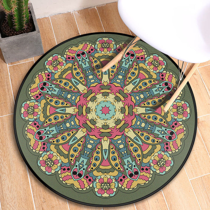 Lisslune | Turkish blooming flower carpet multicolored polypropylene carpet machine washable pet friendly non-slip back rug for the door