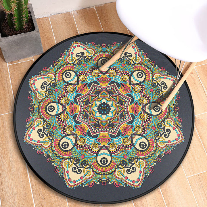 Lisslune | Turkish blooming flower carpet multicolored polypropylene carpet machine washable pet friendly non-slip back rug for the door