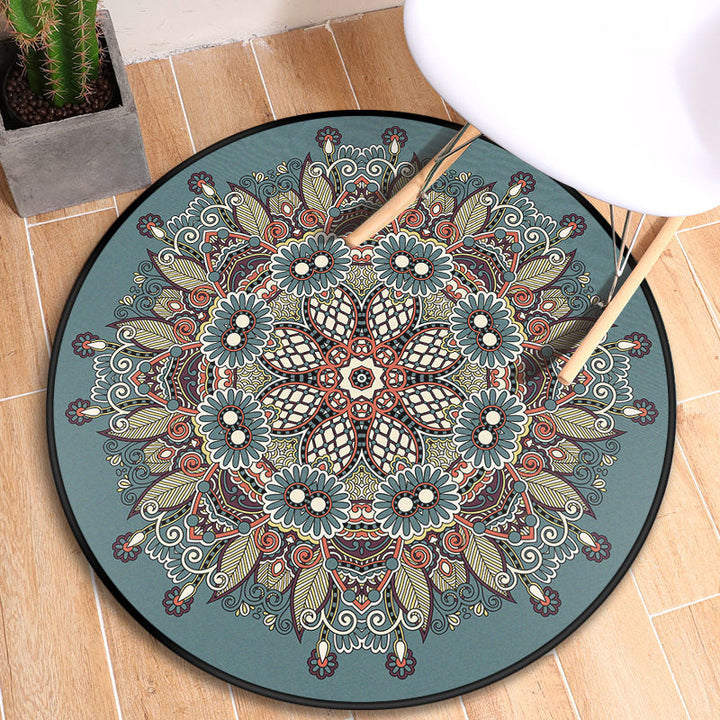 Lisslune | Turkish blooming flower carpet multicolored polypropylene carpet machine washable pet friendly non-slip back rug for the door