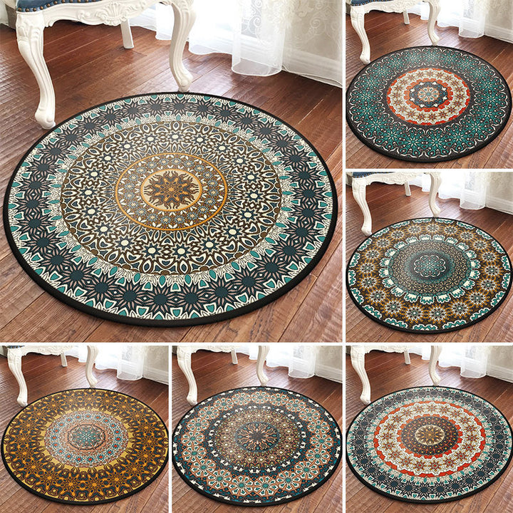 Lisslune | Traditional Multicolored Moroccan Carpet Polypropylene Mandala Area Rug Non-Slip Machine Washable Stain Resistant Rug for Rome
