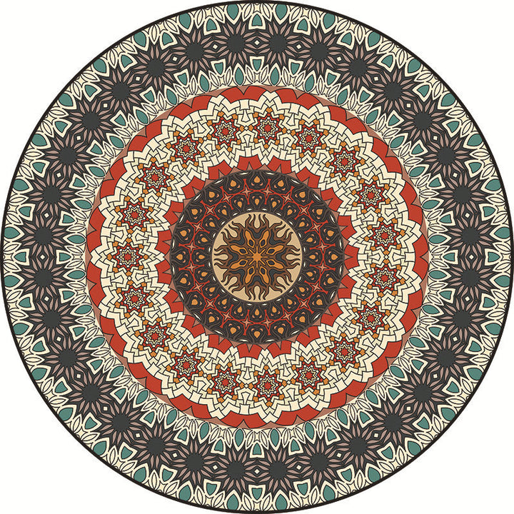 Lisslune | Traditional Multicolored Moroccan Carpet Polypropylene Mandala Area Rug Non-Slip Machine Washable Stain Resistant Rug for Rome