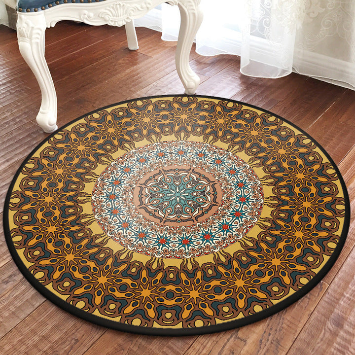 Lisslune | Traditional Multicolored Moroccan Carpet Polypropylene Mandala Area Rug Non-Slip Machine Washable Stain Resistant Rug for Rome