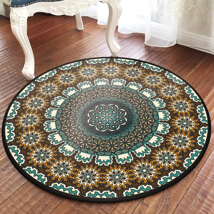 Lisslune | Traditional Multicolored Moroccan Carpet Polypropylene Mandala Area Rug Non-Slip Machine Washable Stain Resistant Rug for Rome