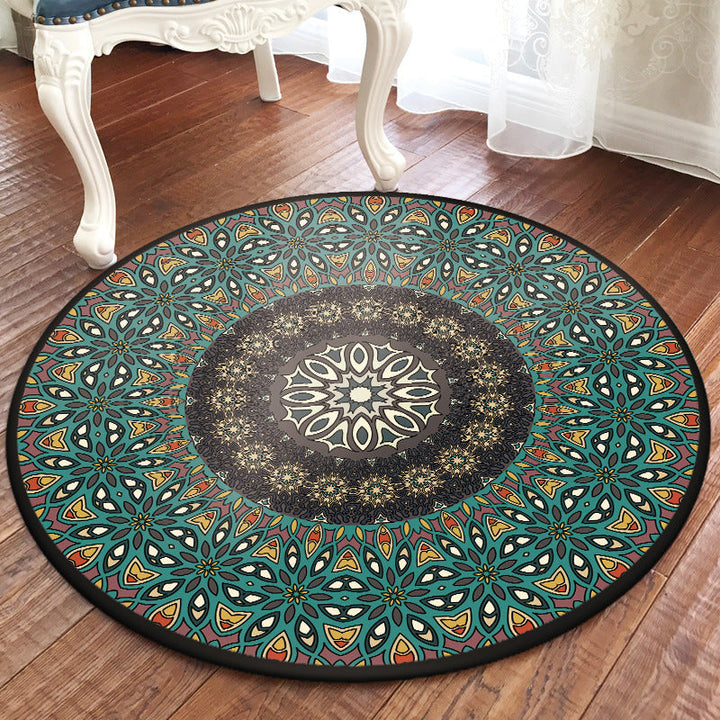 Lisslune | Traditional Multicolored Moroccan Carpet Polypropylene Mandala Area Rug Non-Slip Machine Washable Stain Resistant Rug for Rome