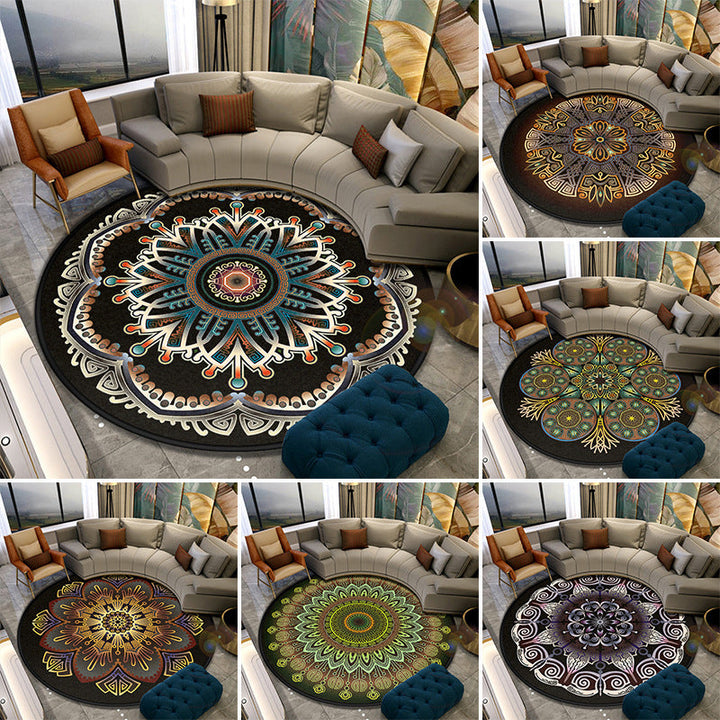 Lisslune | Turkish Style Living Room Carpet Colorful Flower Carpet Synthetic Pet-Friendly Machine Washable Non-Slip Carpet