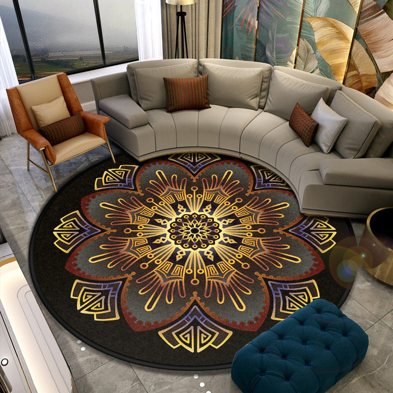 Lisslune | Turkish Style Living Room Carpet Colorful Flower Carpet Synthetic Pet-Friendly Machine Washable Non-Slip Carpet
