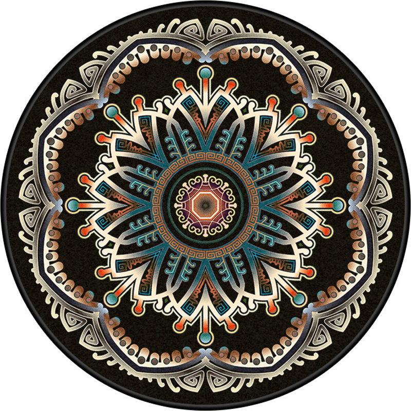 Lisslune | Turkish Style Living Room Carpet Colorful Flower Carpet Synthetic Pet-Friendly Machine Washable Non-Slip Carpet