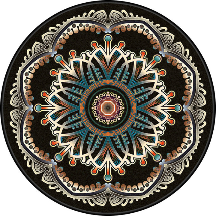 Lisslune | Turkish Style Living Room Carpet Colorful Flower Carpet Synthetic Pet-Friendly Machine Washable Non-Slip Carpet