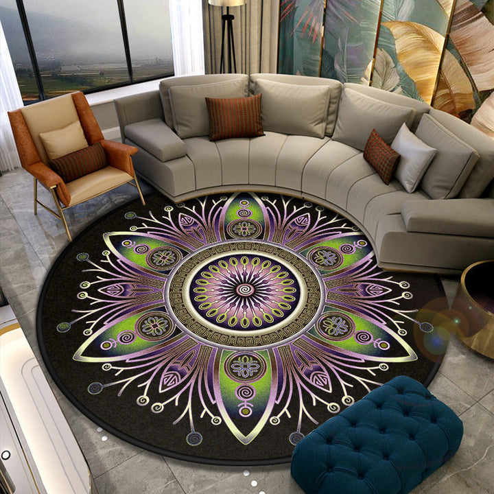 Lisslune | Turkish Style Living Room Carpet Colorful Flower Carpet Synthetic Pet-Friendly Machine Washable Non-Slip Carpet