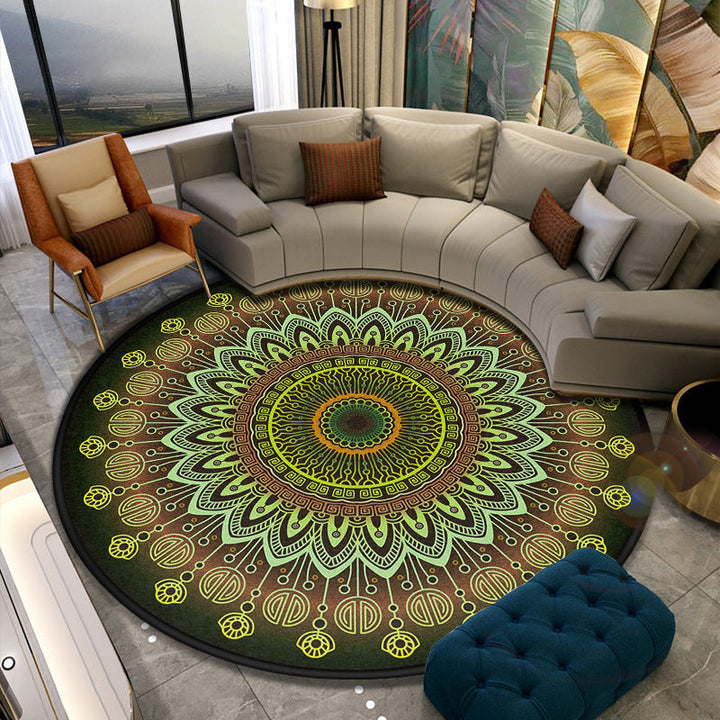 Lisslune | Turkish Style Living Room Carpet Colorful Flower Carpet Synthetic Pet-Friendly Machine Washable Non-Slip Carpet