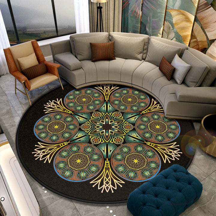 Lisslune | Turkish Style Living Room Carpet Colorful Flower Carpet Synthetic Pet-Friendly Machine Washable Non-Slip Carpet