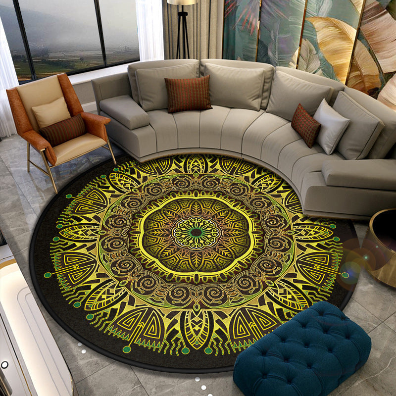 Lisslune | Turkish Style Living Room Carpet Colorful Flower Carpet Synthetic Pet-Friendly Machine Washable Non-Slip Carpet