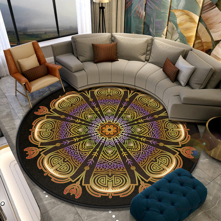 Lisslune | Turkish Style Living Room Carpet Colorful Flower Carpet Synthetic Pet-Friendly Machine Washable Non-Slip Carpet