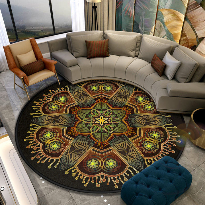 Lisslune | Turkish Style Living Room Carpet Colorful Flower Carpet Synthetic Pet-Friendly Machine Washable Non-Slip Carpet