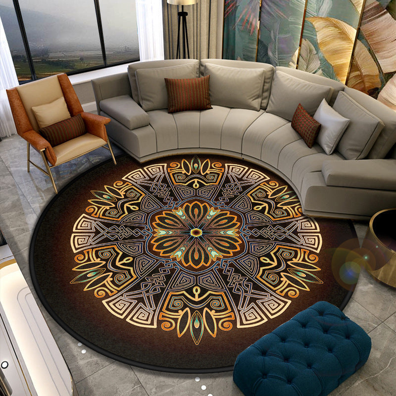 Lisslune | Turkish Style Living Room Carpet Colorful Flower Carpet Synthetic Pet-Friendly Machine Washable Non-Slip Carpet