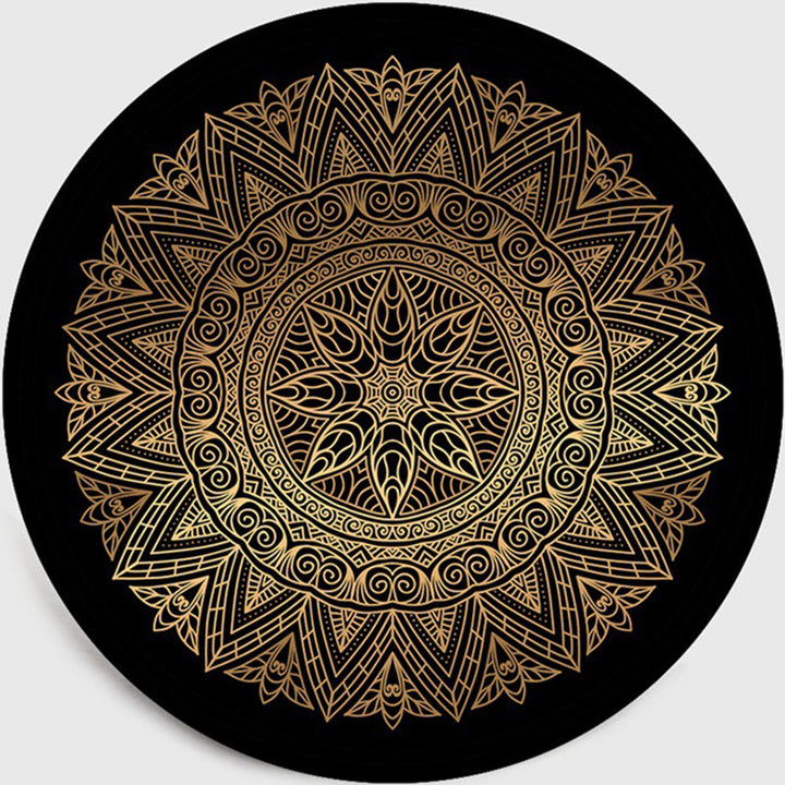Lisslune | Retro Dark Colored Moroccan Carpet Polypropylene Mandala Pattern Carpet Washable Non-Slip Pet-Friendly Carpet for the Living Room