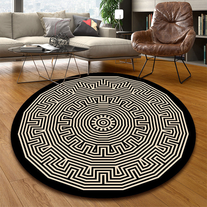 Lisslune | Classic Multicolor Mandala Rug Polypropylene Moroccan Rug Stain Resistant Machine Washable Non-Slip Rug for the Door
