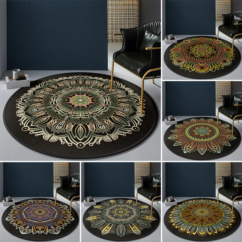 Lisslune | Persian Bedroom Rug Multicolor Tribal Floral Rug Polyester Stain Resistant Non-Slip Back Washable Area Rug