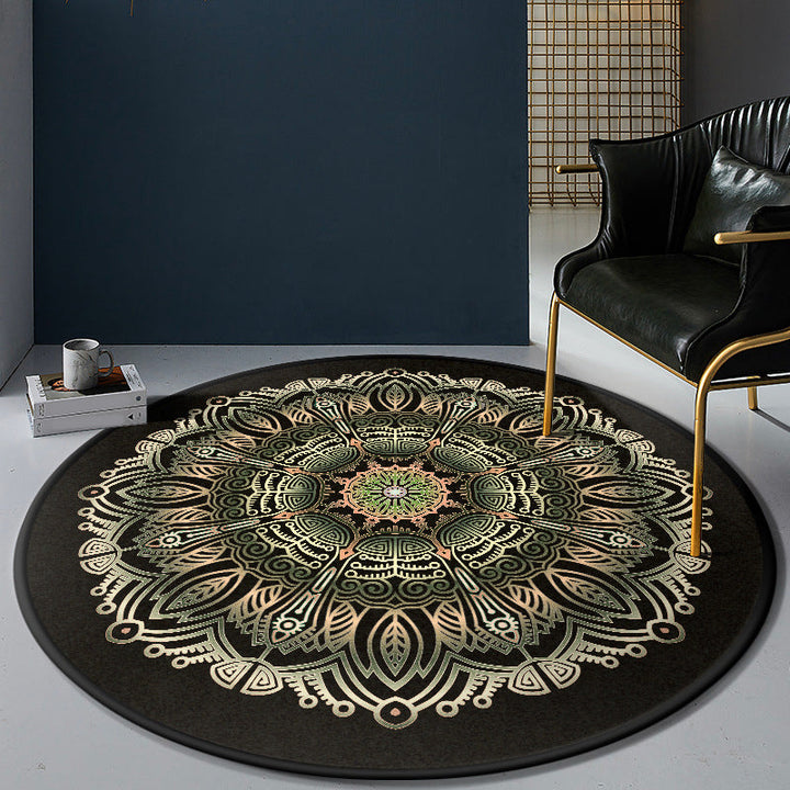 Lisslune | Persian Bedroom Rug Multicolor Tribal Floral Rug Polyester Stain Resistant Non-Slip Back Washable Area Rug
