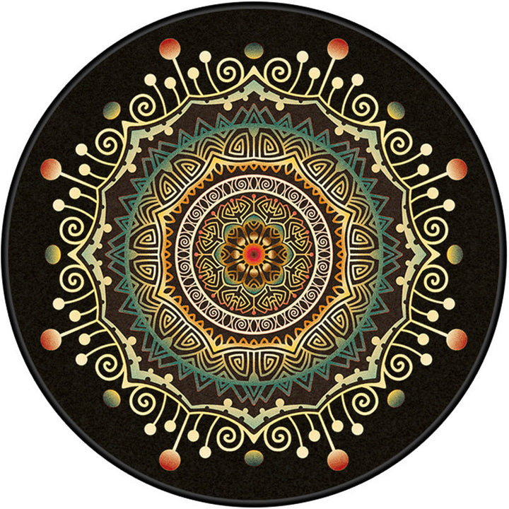Lisslune | Persian Bedroom Rug Multicolor Tribal Floral Rug Polyester Stain Resistant Non-Slip Back Washable Area Rug