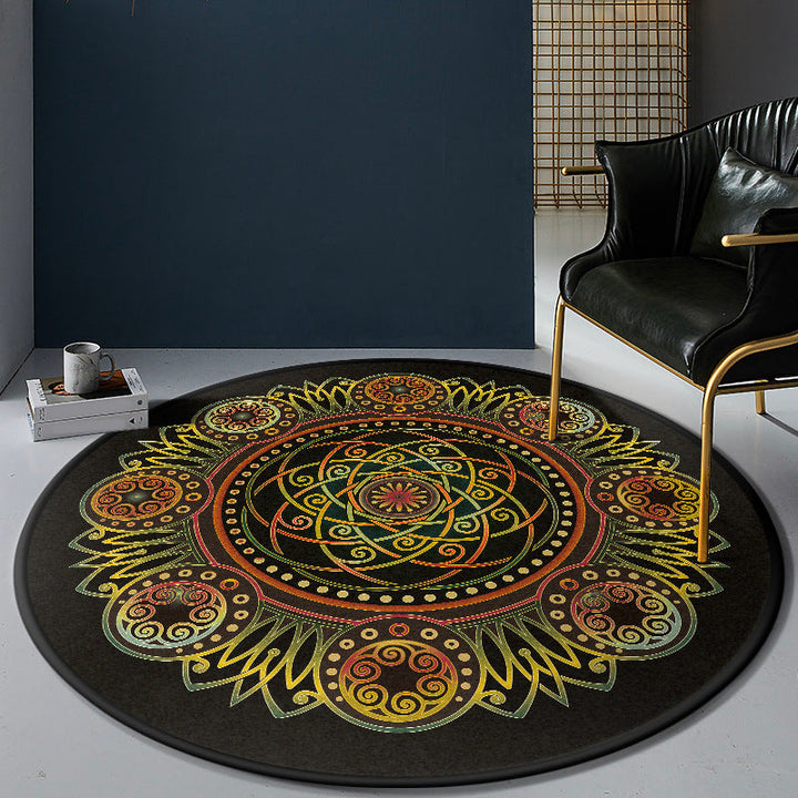 Lisslune | Persian Bedroom Rug Multicolor Tribal Floral Rug Polyester Stain Resistant Non-Slip Back Washable Area Rug