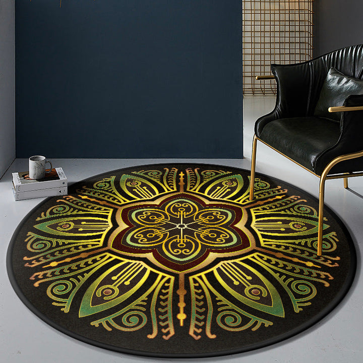 Lisslune | Persian Bedroom Rug Multicolor Tribal Floral Rug Polyester Stain Resistant Non-Slip Back Washable Area Rug