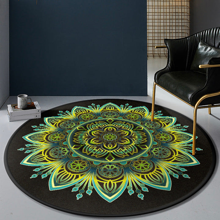 Lisslune | Persian Bedroom Rug Multicolor Tribal Floral Rug Polyester Stain Resistant Non-Slip Back Washable Area Rug