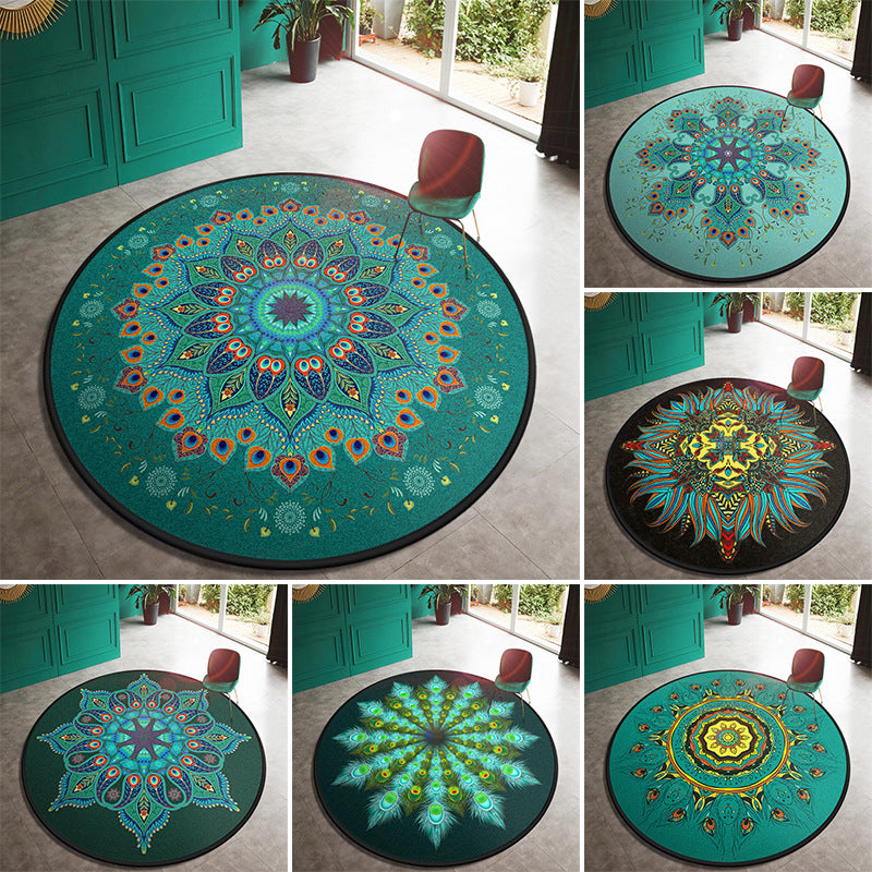 Lisslune | Multi Color Doormat Moroccan Flowers Area Rug Synthetic Non-Slip Stain Resistant Pet Friendly Rug