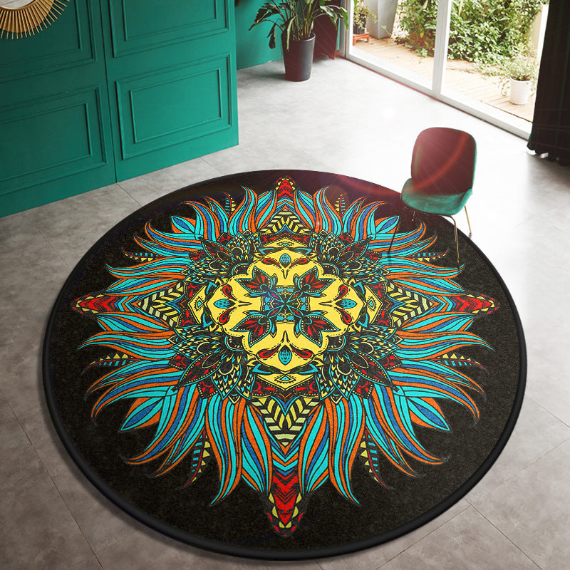 Lisslune | Multi Color Doormat Moroccan Flowers Area Rug Synthetic Non-Slip Stain Resistant Pet Friendly Rug