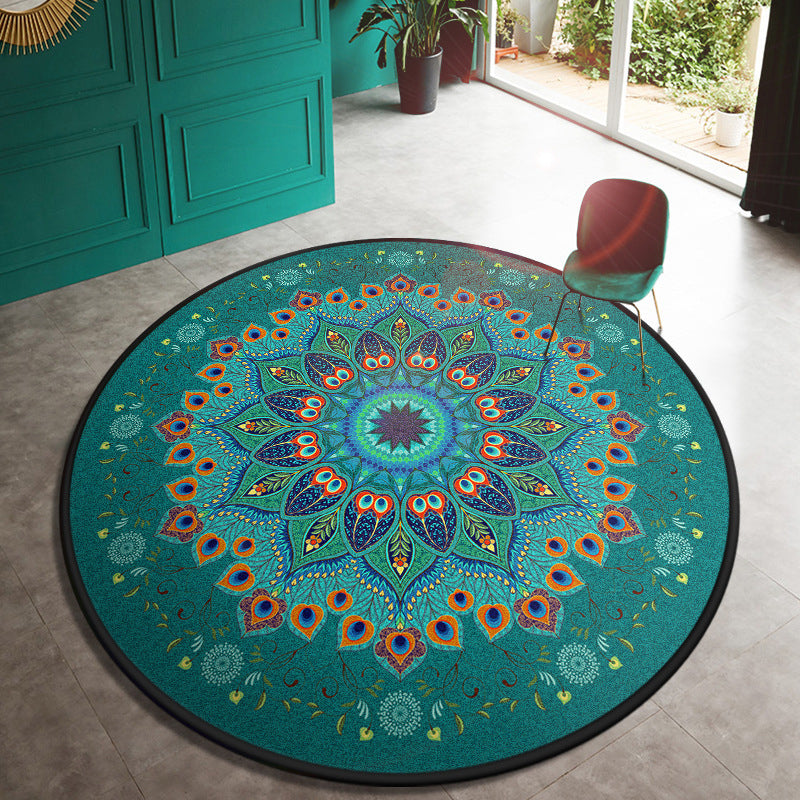 Lisslune | Multi Color Doormat Moroccan Flowers Area Rug Synthetic Non-Slip Stain Resistant Pet Friendly Rug