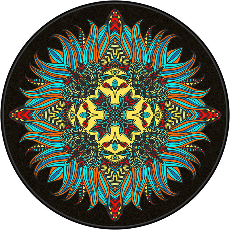 Lisslune | Multi Color Doormat Moroccan Flowers Area Rug Synthetic Non-Slip Stain Resistant Pet Friendly Rug