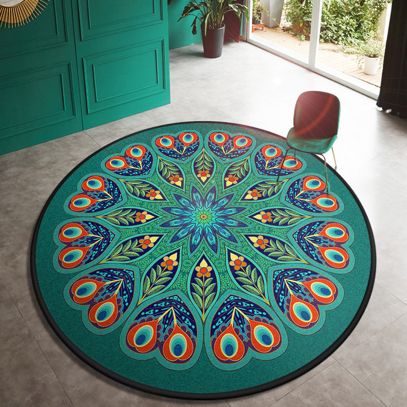 Lisslune | Multi Color Doormat Moroccan Flowers Area Rug Synthetic Non-Slip Stain Resistant Pet Friendly Rug