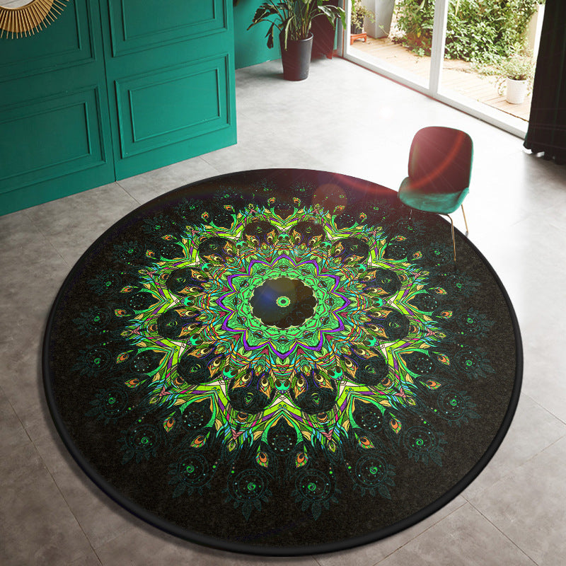 Lisslune | Multi Color Doormat Moroccan Flowers Area Rug Synthetic Non-Slip Stain Resistant Pet Friendly Rug
