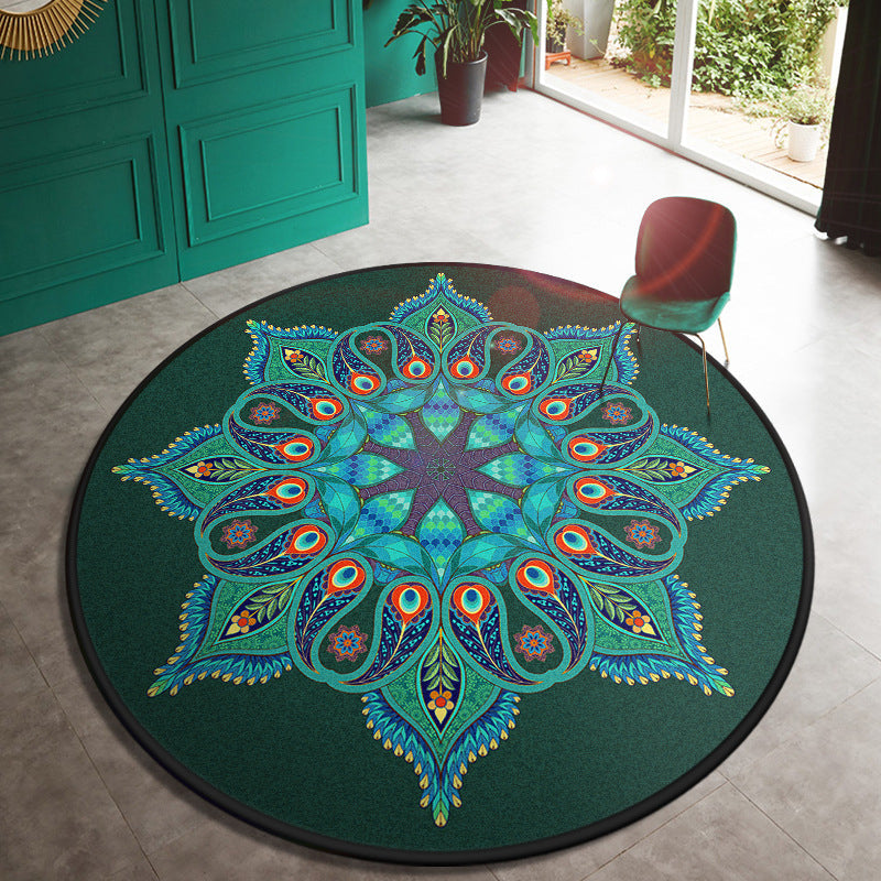 Lisslune | Multi Color Doormat Moroccan Flowers Area Rug Synthetic Non-Slip Stain Resistant Pet Friendly Rug