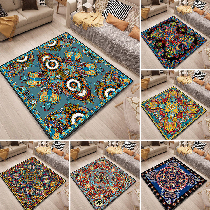 Lisslune | Persian Door Mat Multi Color Tribal Print Rug Polypropylene Pet Friendly Non-Slip Stain Resistant Rug