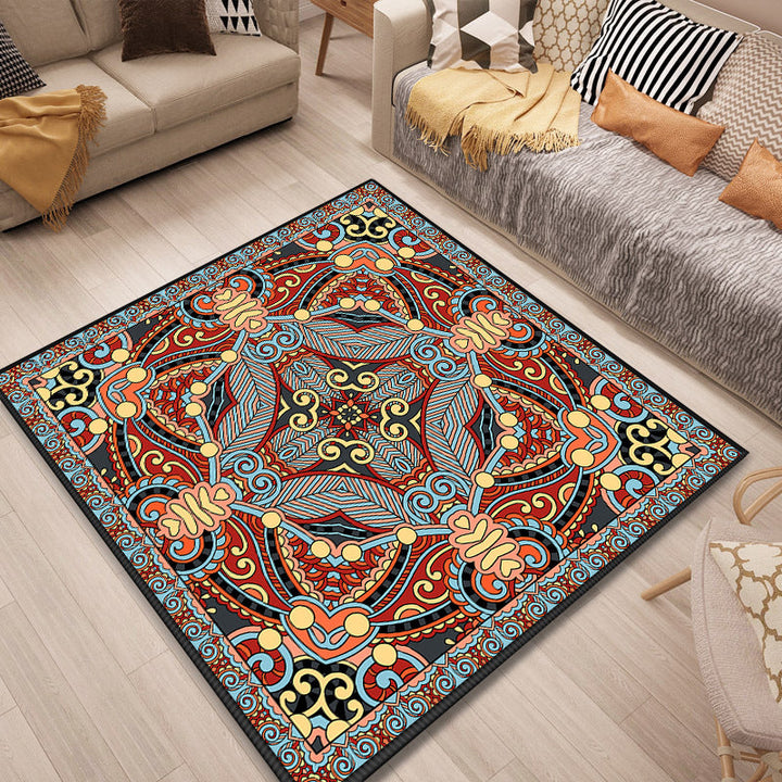 Lisslune | Persian Door Mat Multi Color Tribal Print Rug Polypropylene Pet Friendly Non-Slip Stain Resistant Rug