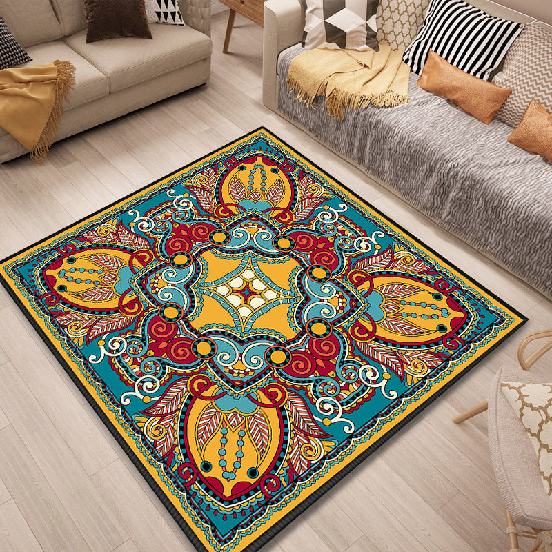 Lisslune | Persian Door Mat Multi Color Tribal Print Rug Polypropylene Pet Friendly Non-Slip Stain Resistant Rug