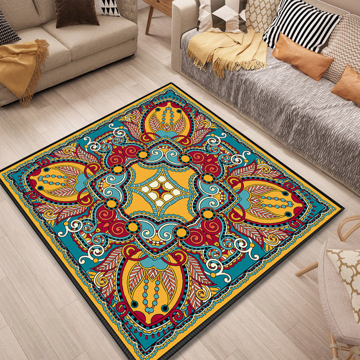 Lisslune | Persian Door Mat Multi Color Tribal Print Rug Polypropylene Pet Friendly Non-Slip Stain Resistant Rug