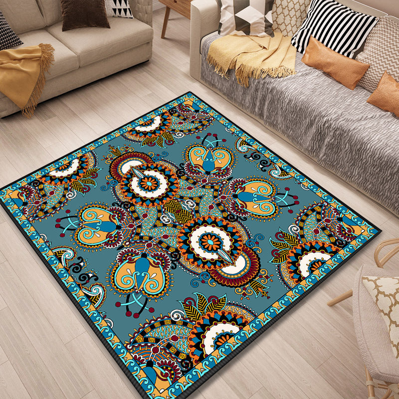 Lisslune | Persian Door Mat Multi Color Tribal Print Rug Polypropylene Pet Friendly Non-Slip Stain Resistant Rug