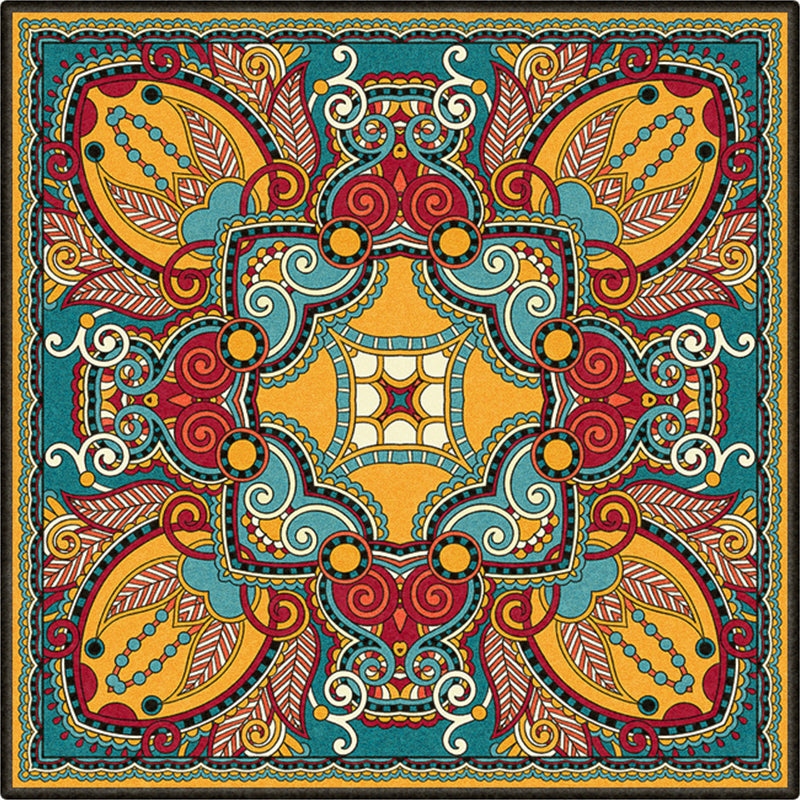 Lisslune | Persian Door Mat Multi Color Tribal Print Rug Polypropylene Pet Friendly Non-Slip Stain Resistant Rug