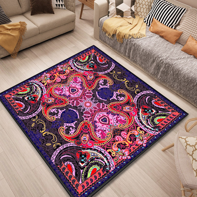Lisslune | Persian Door Mat Multi Color Tribal Print Rug Polypropylene Pet Friendly Non-Slip Stain Resistant Rug
