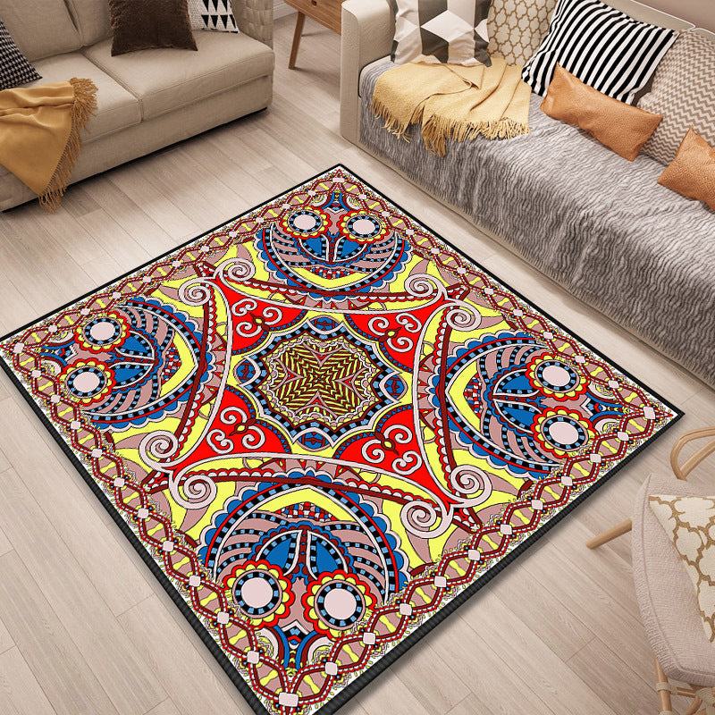 Lisslune | Persian Door Mat Multi Color Tribal Print Rug Polypropylene Pet Friendly Non-Slip Stain Resistant Rug