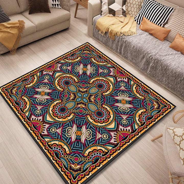 Lisslune | Persian Door Mat Multi Color Tribal Print Rug Polypropylene Pet Friendly Non-Slip Stain Resistant Rug