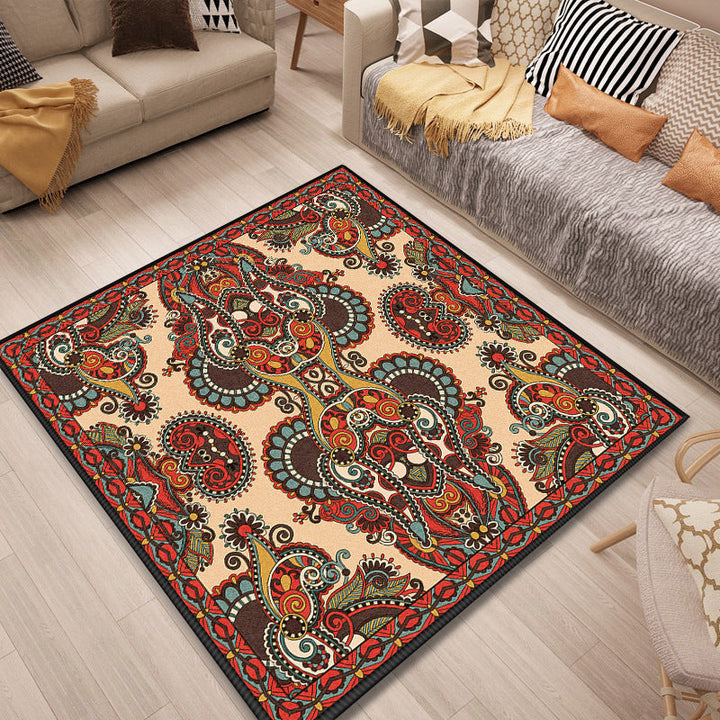 Lisslune | Persian Door Mat Multi Color Tribal Print Rug Polypropylene Pet Friendly Non-Slip Stain Resistant Rug