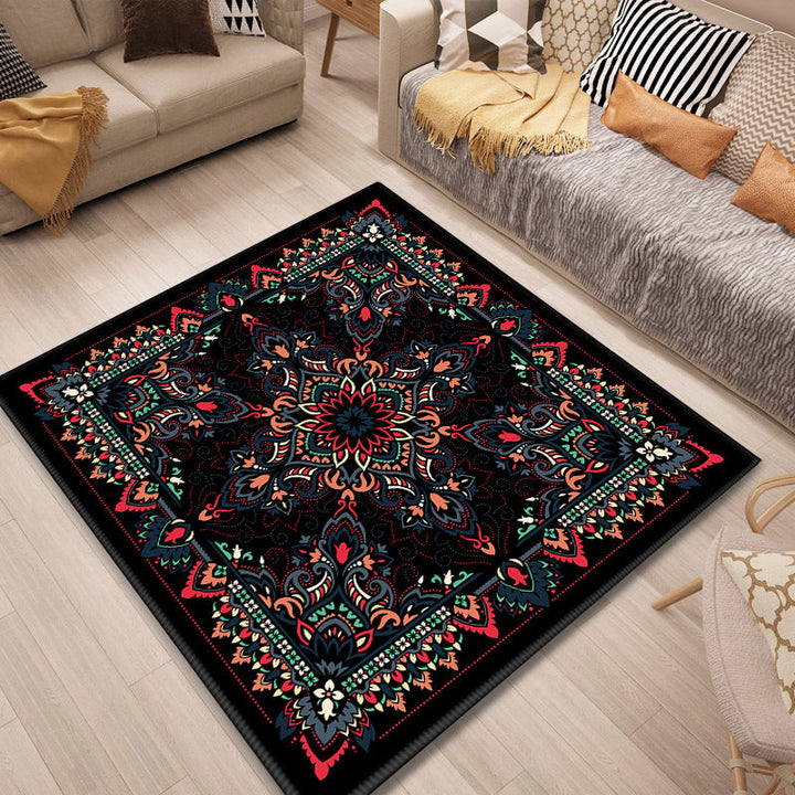 Lisslune | Persian Door Mat Multi Color Tribal Print Rug Polypropylene Pet Friendly Non-Slip Stain Resistant Rug