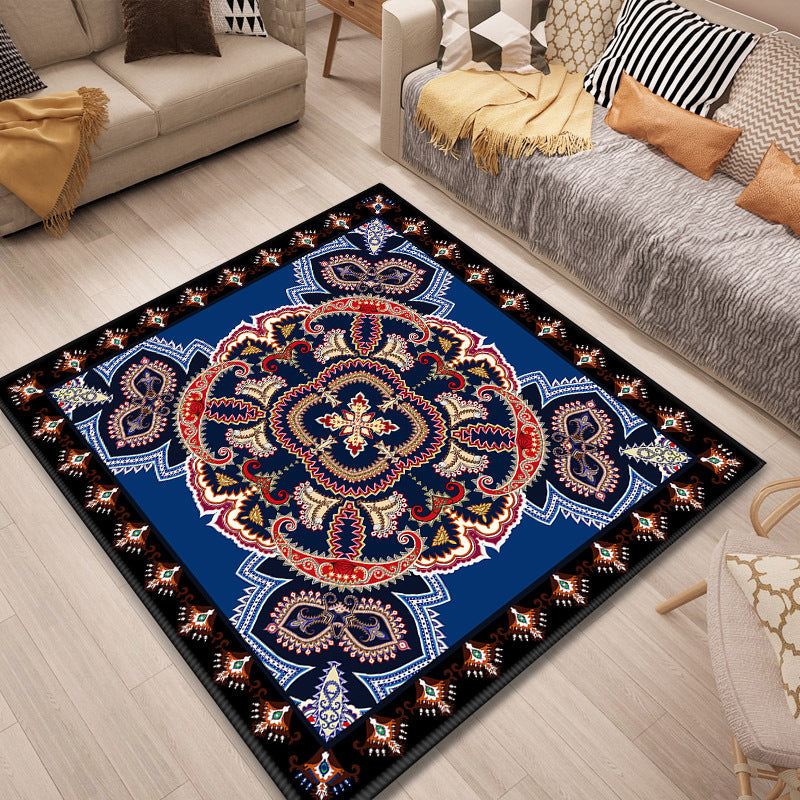 Lisslune | Persian Door Mat Multi Color Tribal Print Rug Polypropylene Pet Friendly Non-Slip Stain Resistant Rug