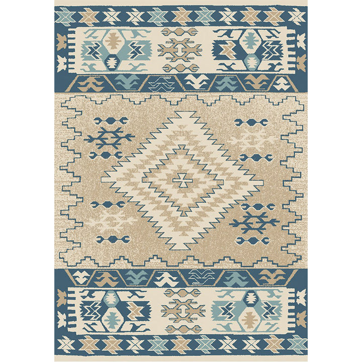 Lisslune | Unusual diamond patterned rug Multicolored Moroccan rug Polyester pet-friendly stain resistant non-slip rug for the living room